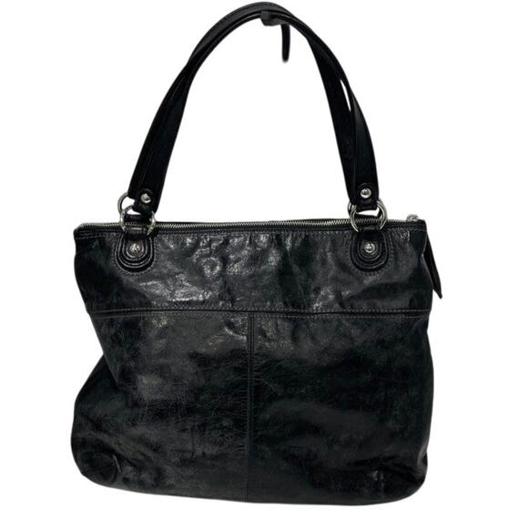 Coach Poppy Glam Large Black Leather Bag with Charms A1294-19002 - Picture 3 of 10